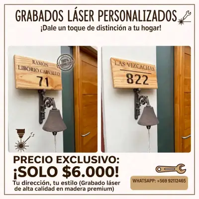 Placas de Madera Personalizadas con Grabado Láser - miniatura 2