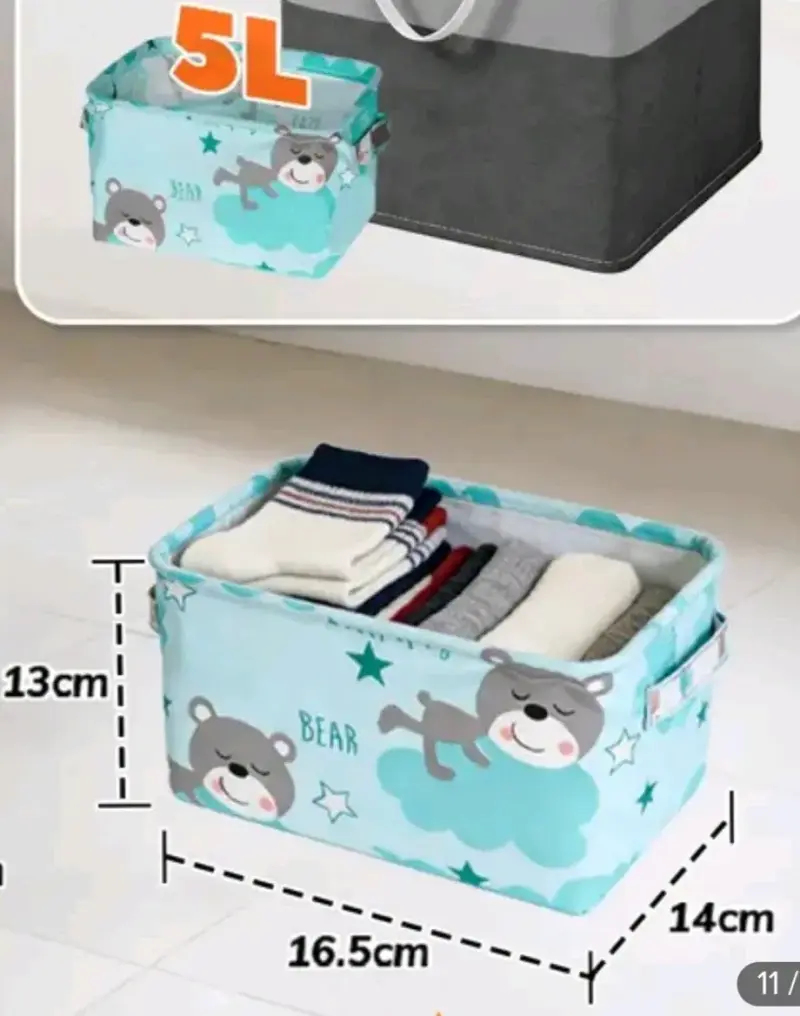 Caja organizadora infantil 5L con diseño de oso