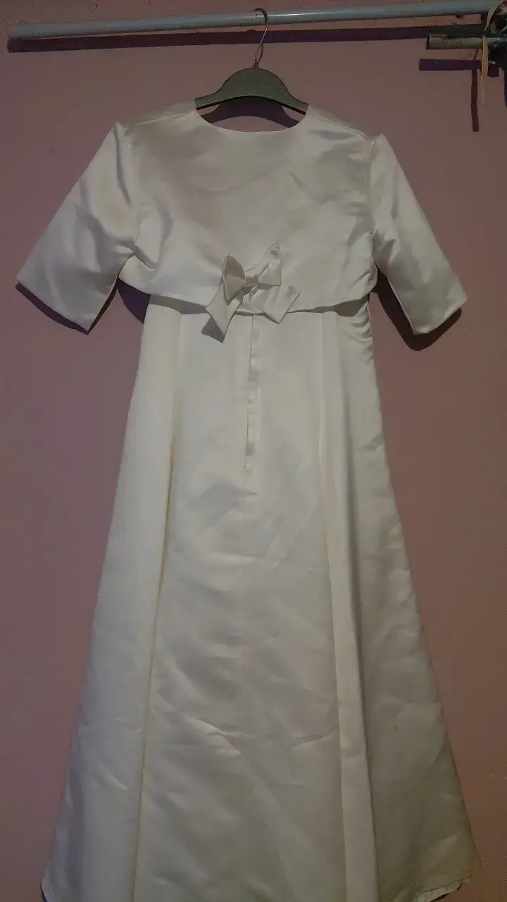 Vestido de Primera Comunión Blanco con Bolero - 4