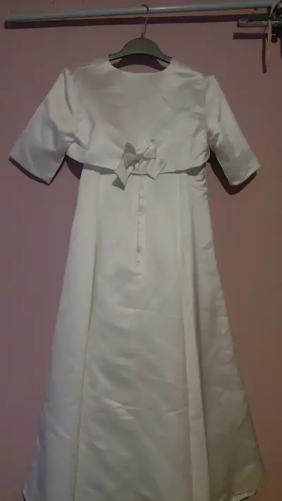 Vestido de Primera Comunión Blanco con Bolero - miniatura 4