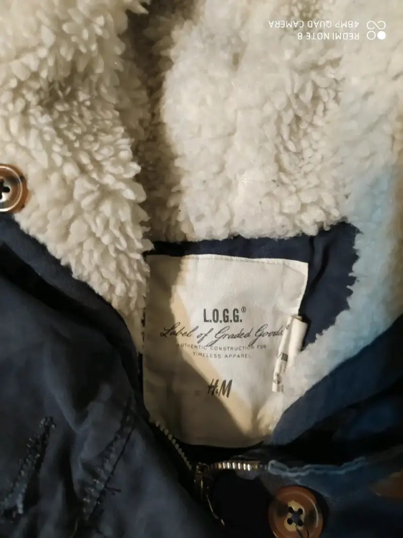 Abrigo de invierno azul con capucha H&M - 2