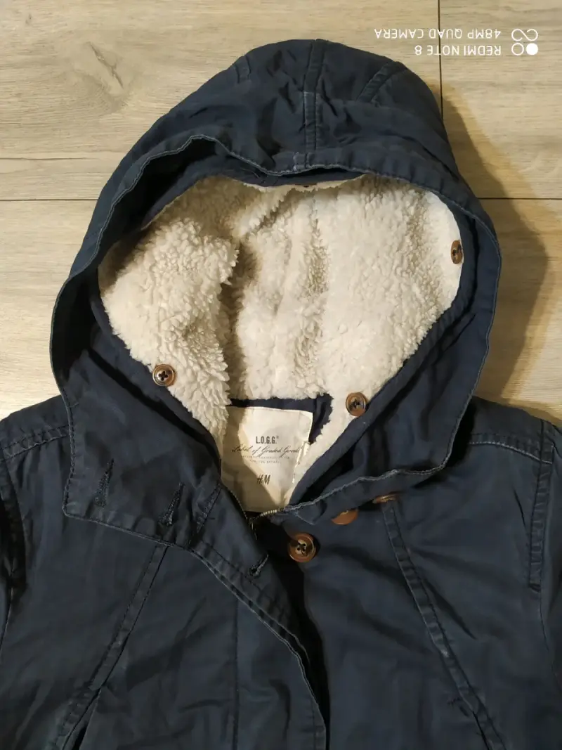 Abrigo de invierno azul con capucha H&M - 3