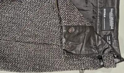 Falda corta Ellus Originals gris con detalles de cuero - miniatura 3