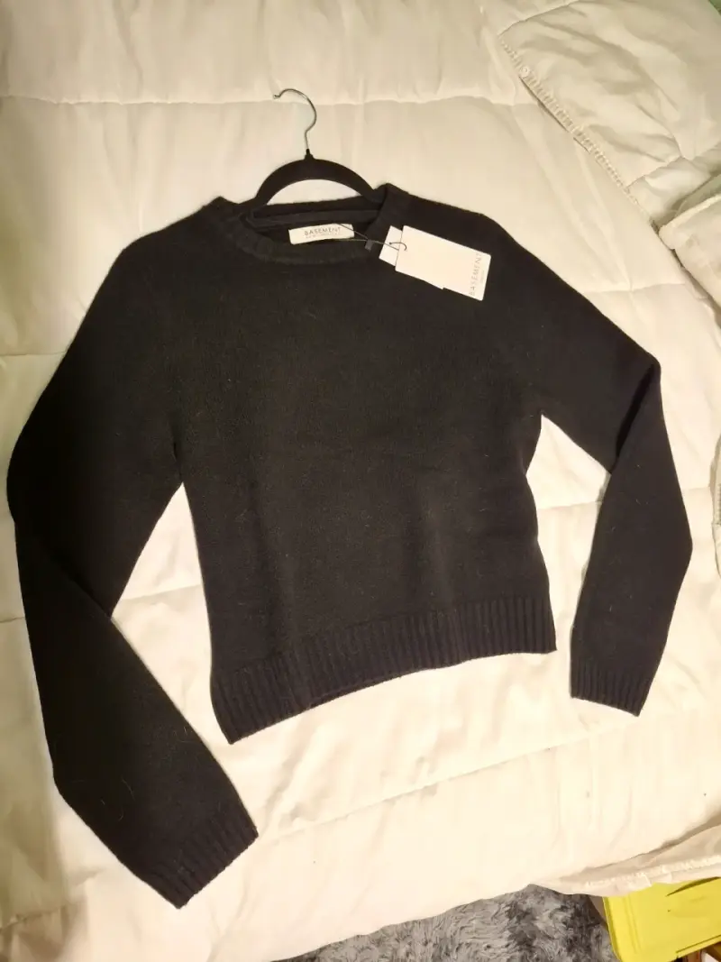 Suéter de 100% lana negro talla XS-S nuevo - 1