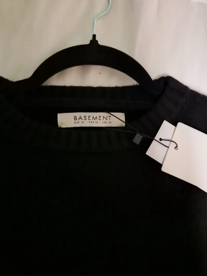 Suéter de 100% lana negro talla XS-S nuevo - 6