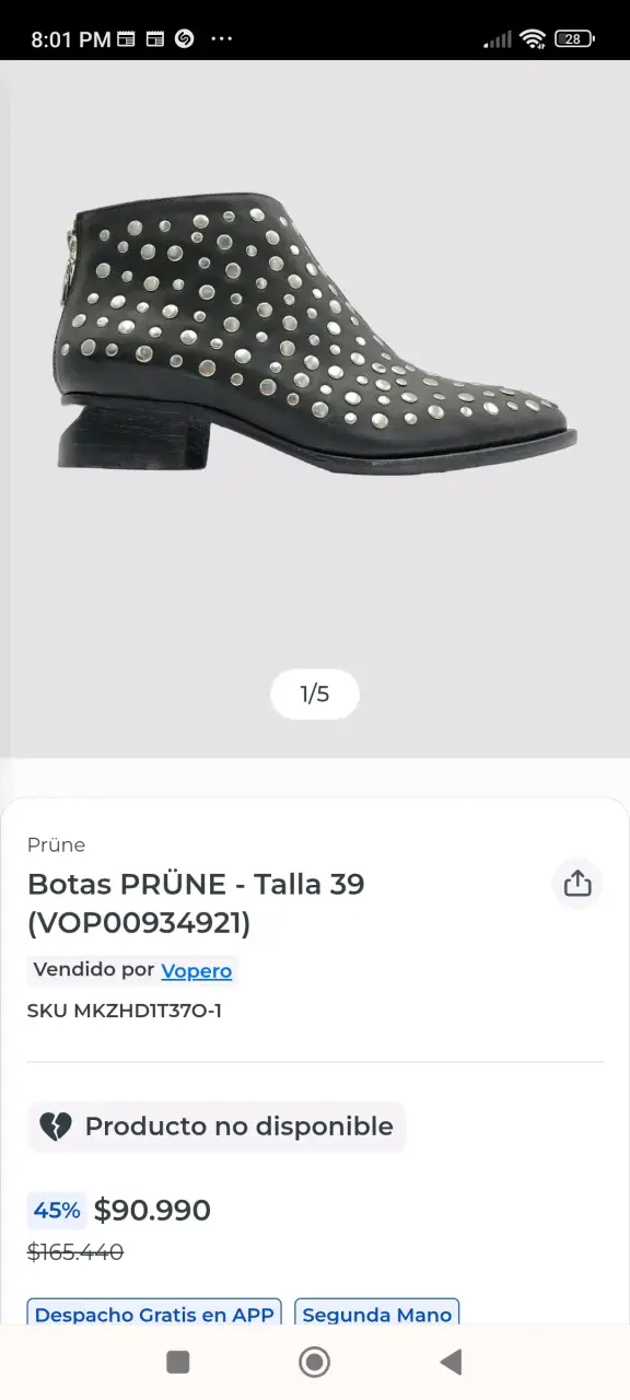 Botines de cuero con tachas Prüne talla 39 - 2