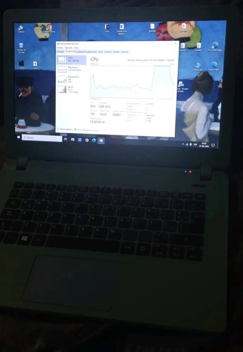 Notebook Acer Intel Pentium N3540 con cargador - 6