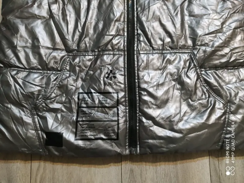 Chaqueta plateada con capucha para invierno - 4