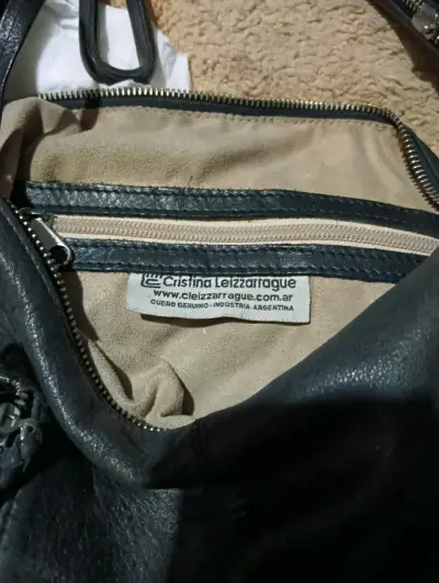 Bolso de cuero negro Cristina Leirizzargue - miniatura 3