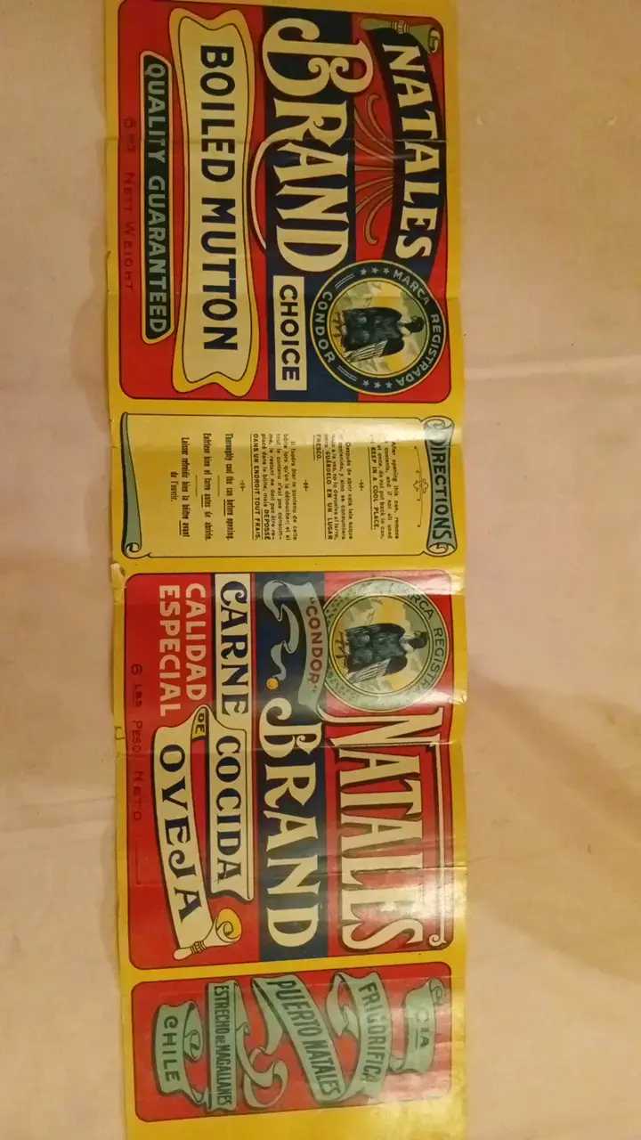 Etiqueta vintage Natales Brand Carne Cocida - 1