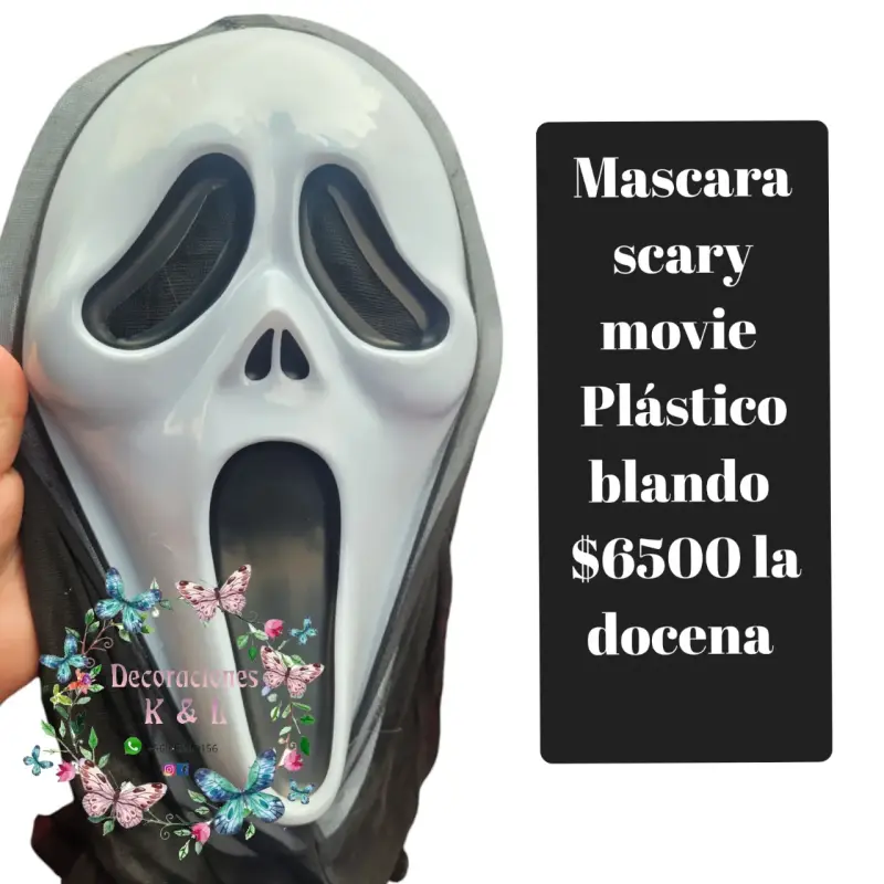 Máscara de película de terror de plástico blando
