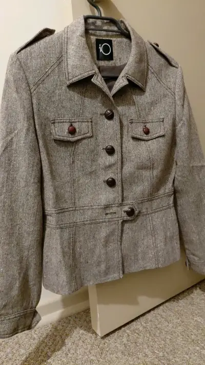 Chaqueta café/Dorado estilo militar - miniatura 1