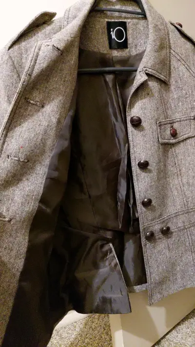 Chaqueta café/Dorado estilo militar - miniatura 3