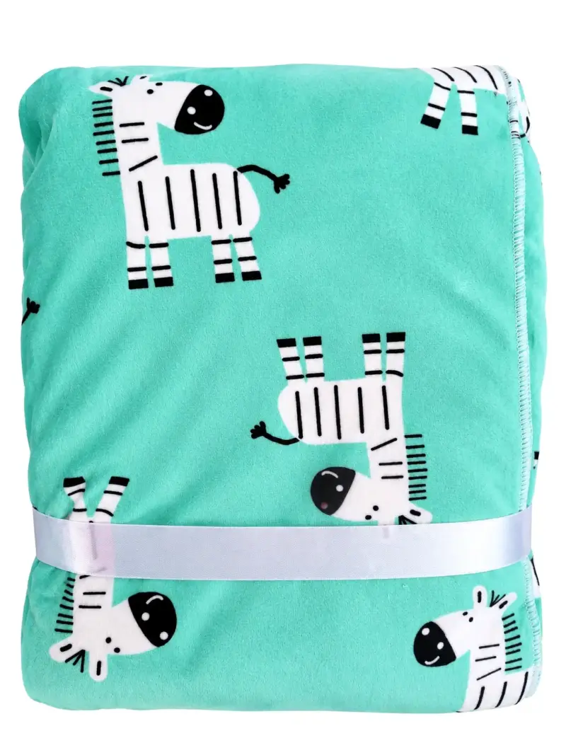 Manta para bebé con diseño de cebra verde - 2