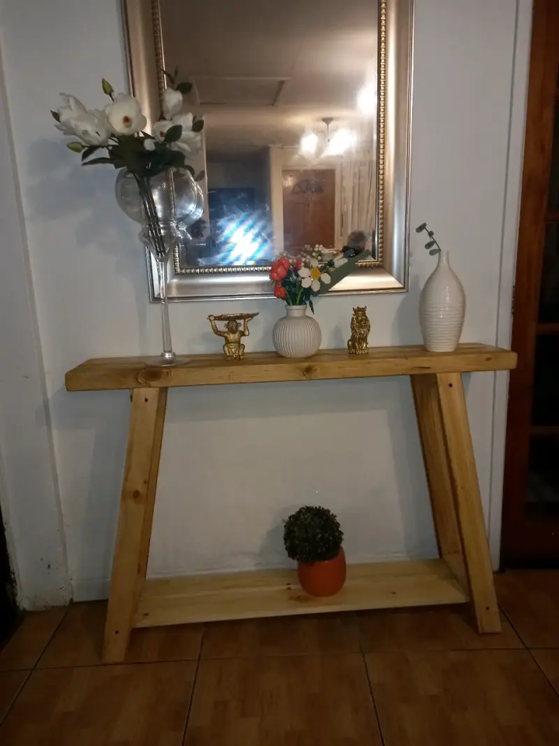 Mesa consola de madera rústica - 1