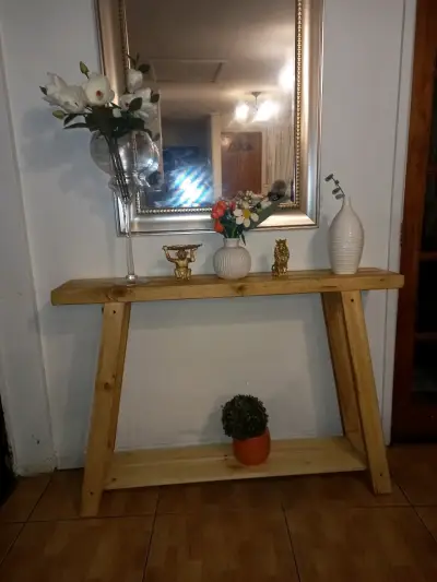 Mesa consola de madera rústica - miniatura 1