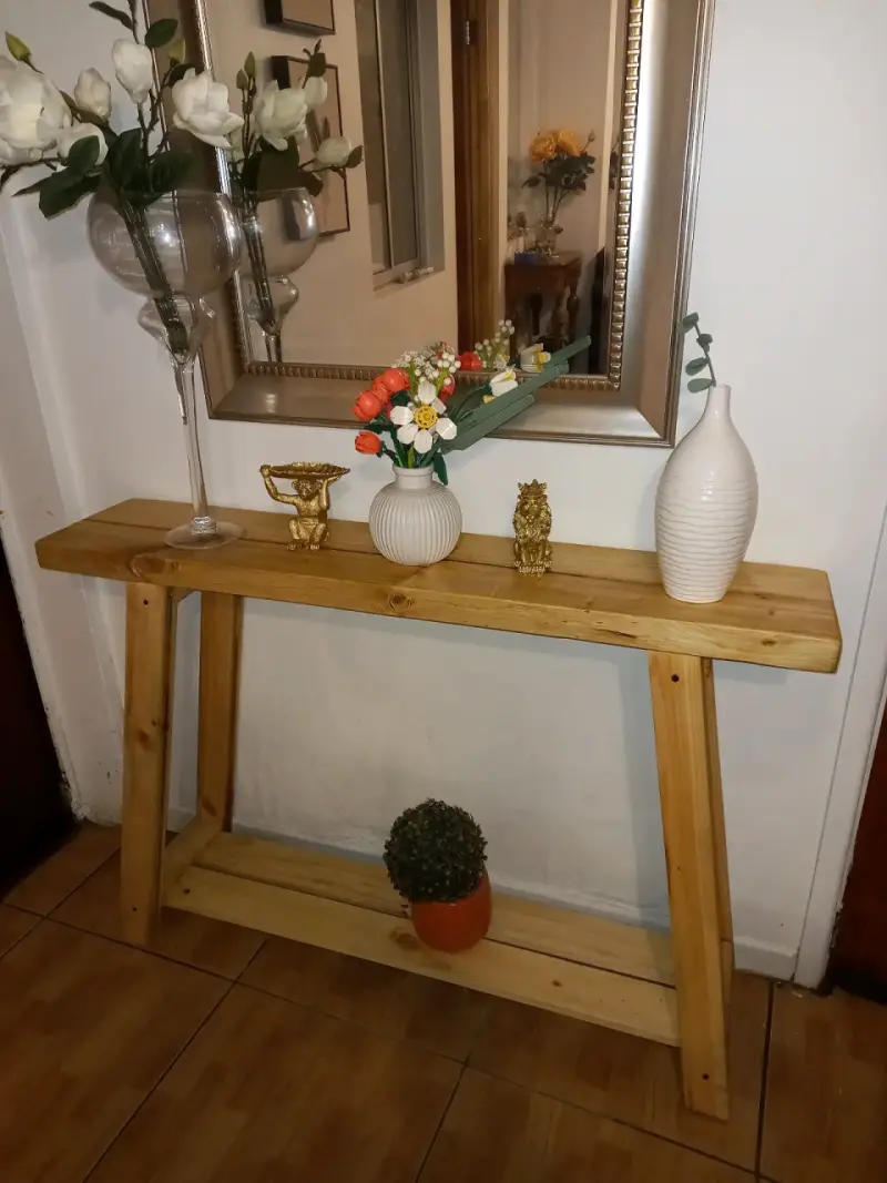 Mesa consola de madera rústica - 2