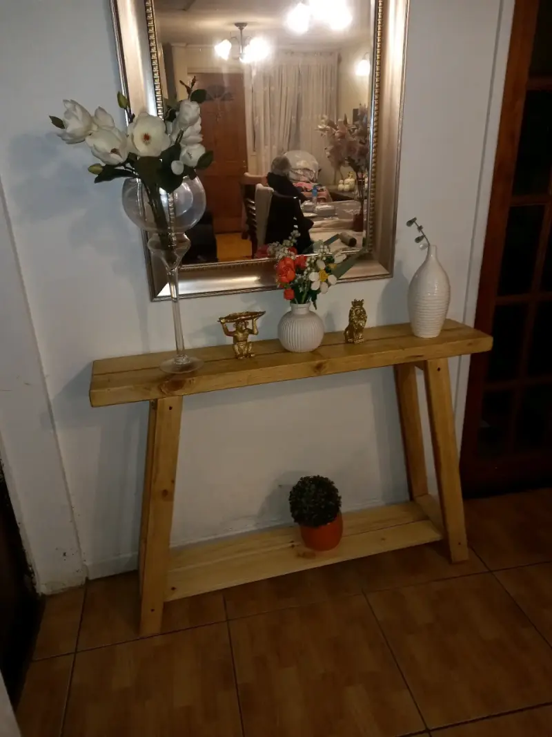 Mesa consola de madera rústica - 3