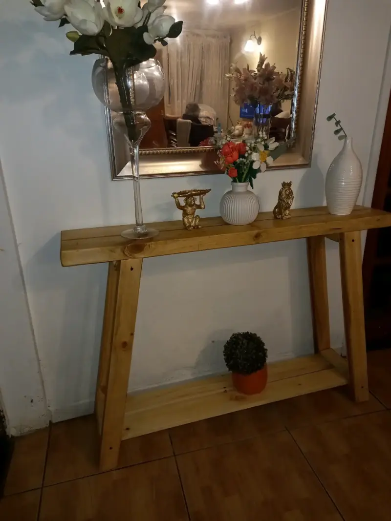 Mesa consola de madera rústica - 4
