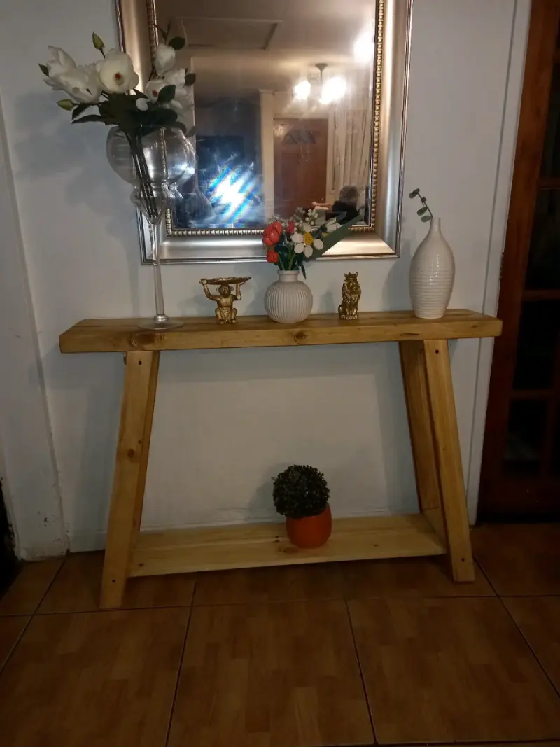 Mesa consola de madera rústica - 5
