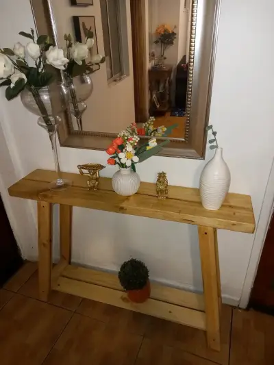Mesa consola de madera rústica - miniatura 6