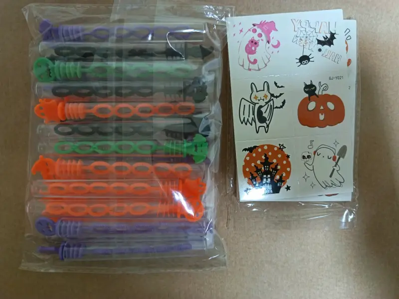 Set Halloween Tatuajes Luminosos y burbujas envase - 1