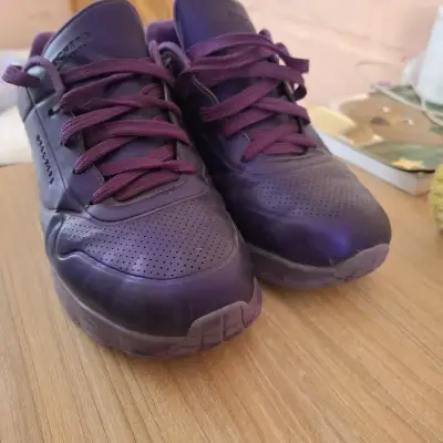 Zapatillas deportivas moradas Skechers para mujer - miniatura 3