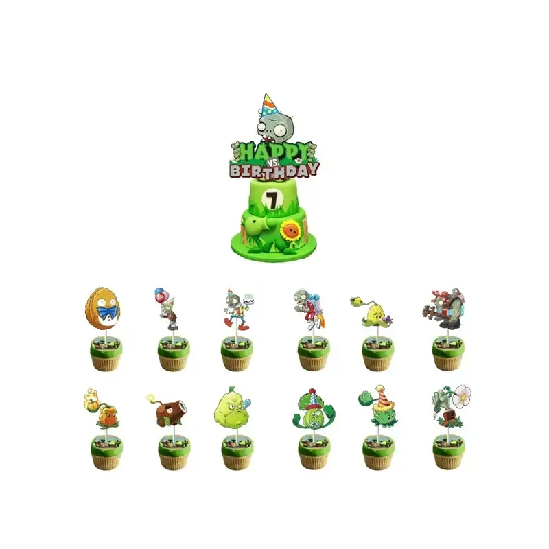 Decoración de cumpleaños temática de plantas vs zombies - 5
