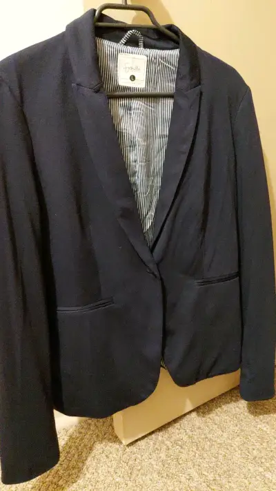 Blazer azul marino para mujer talla L - miniatura 1