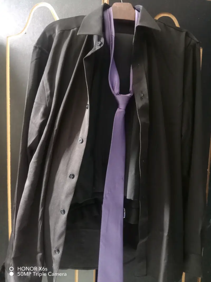 Traje gala negro, completo, cámisa, pantalón y cor - 6