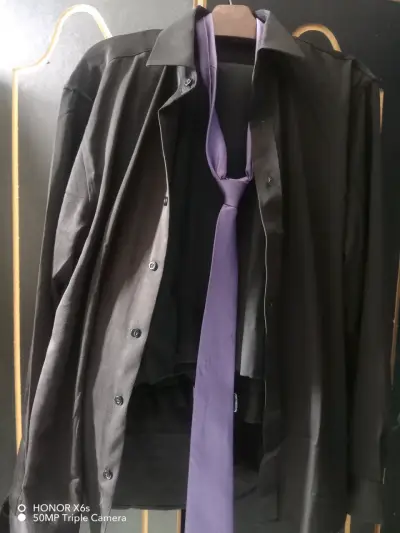 Traje gala negro, completo, cámisa, pantalón y cor - miniatura 6