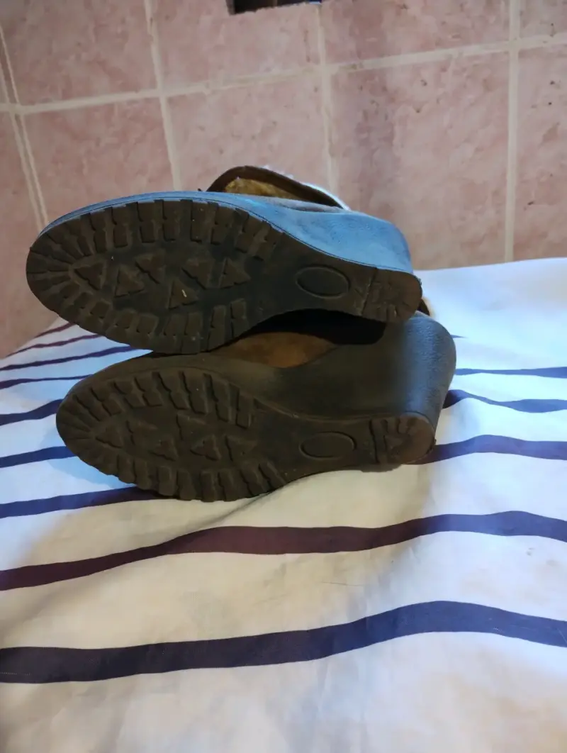 Botines de cuero con cuña para mujer - 4