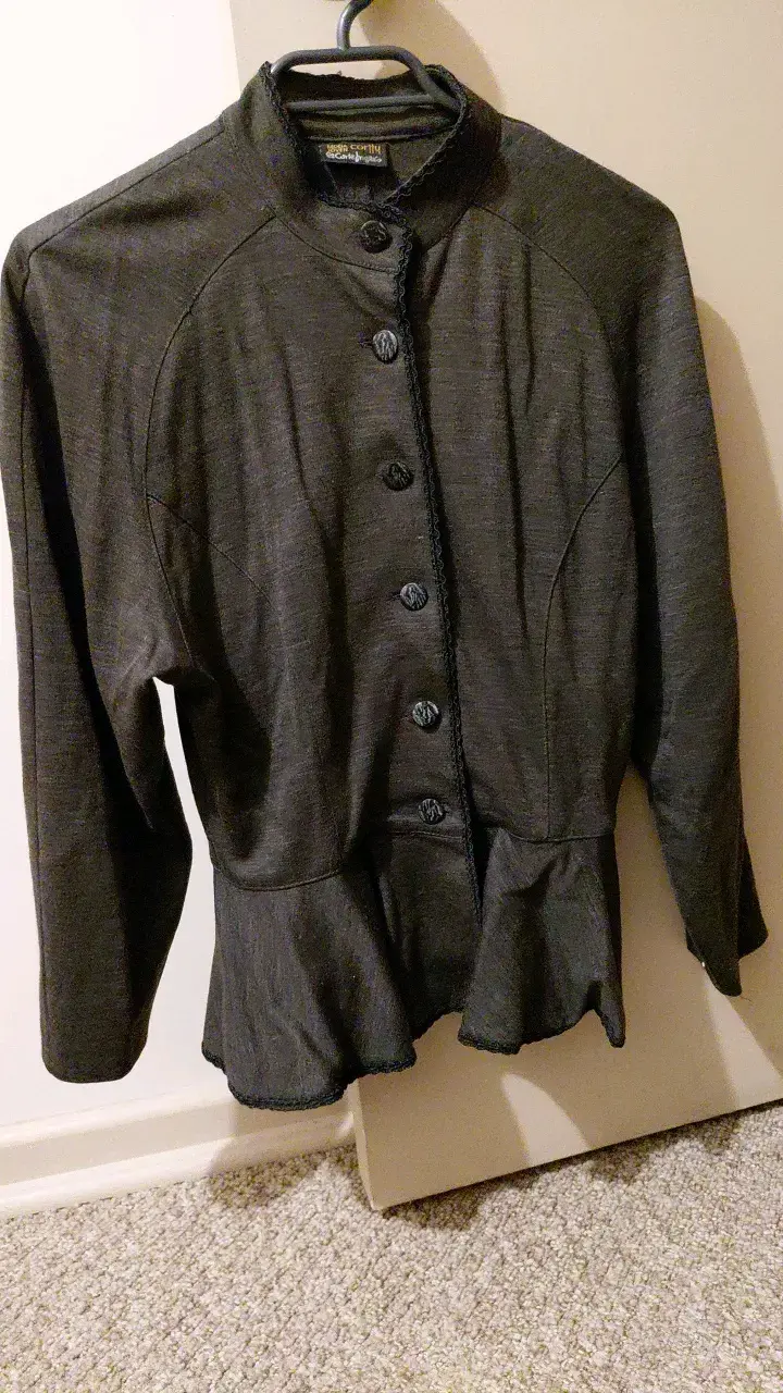 Chaqueta marengo de mujer con botones - 1