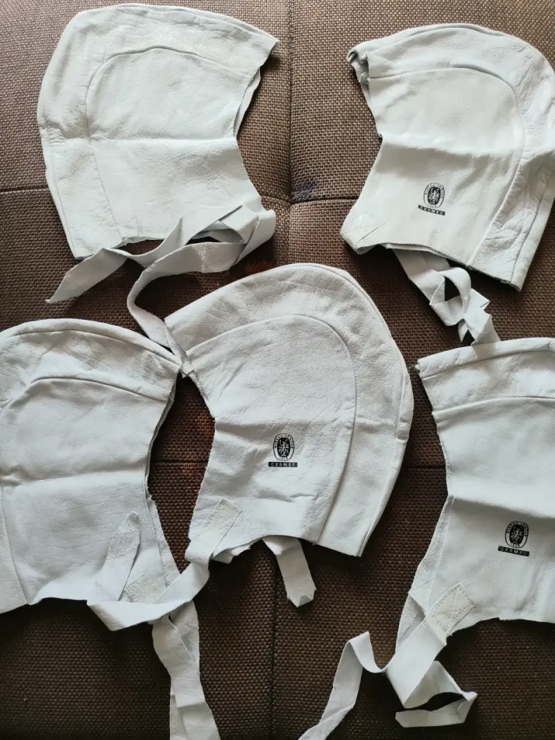Capuchas de cuero blancas para soldado protección - 2