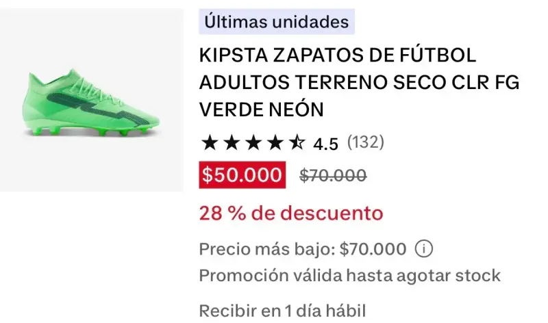 Zapatos de fútbol Kipsta verde neón para adultos - 4