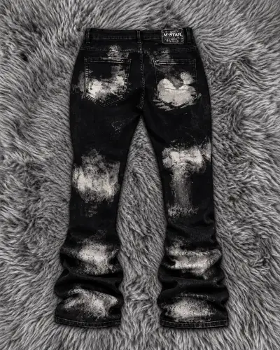 Pantalones cargo negros con diseño desgastado - miniatura 2