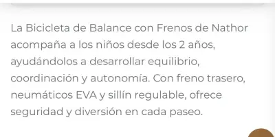 Bicicleta de Balance Azul con Frenos Nathor - miniatura 3
