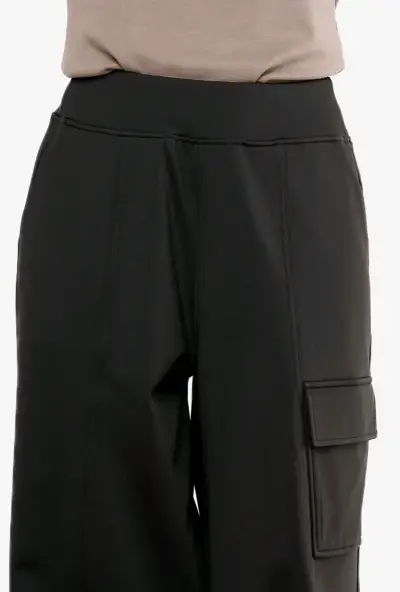Pantalón Cargo Mujer Jersey Negro NUEVO Con Etique - miniatura 3