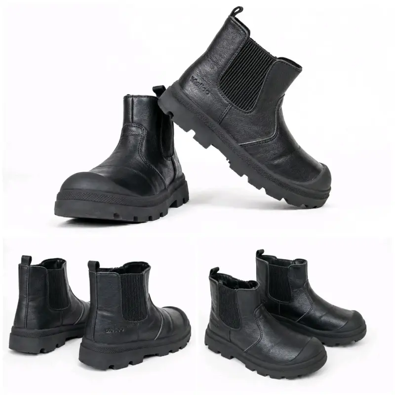 Botas de cuero negro colloky