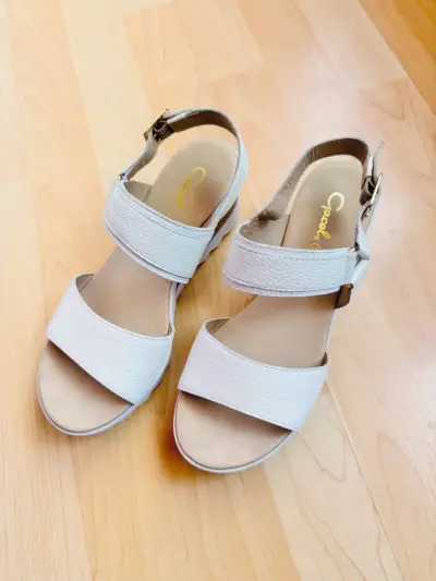 Sandalias de plataforma blancas para mujer - miniatura 1
