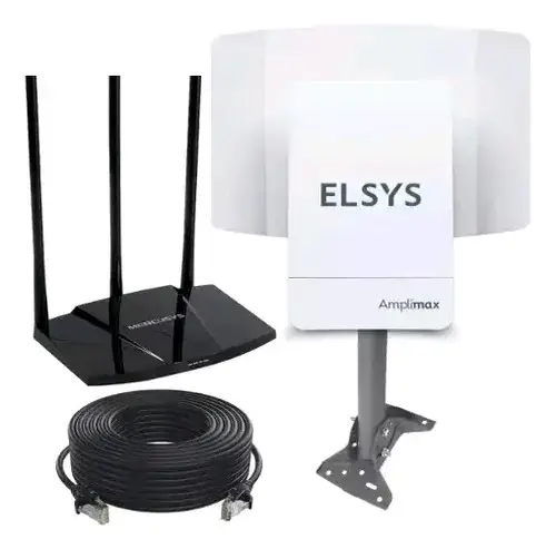 Antena Amplimax Elsys con Router y Cable