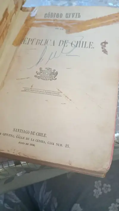 Libro antiguo Código Civil de Chile 1858 - miniatura 2