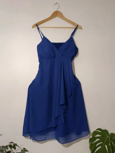 Vestido de fiesta azul eléctrico talla L - miniatura 1