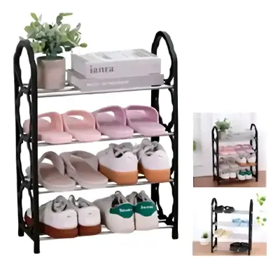 Estante Zapatero de 4 Niveles Negro - miniatura 1