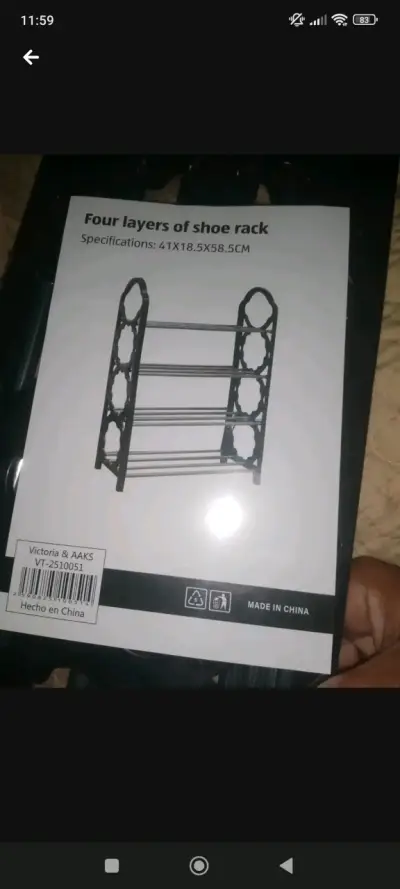 Estante Zapatero de 4 Niveles Negro - miniatura 3