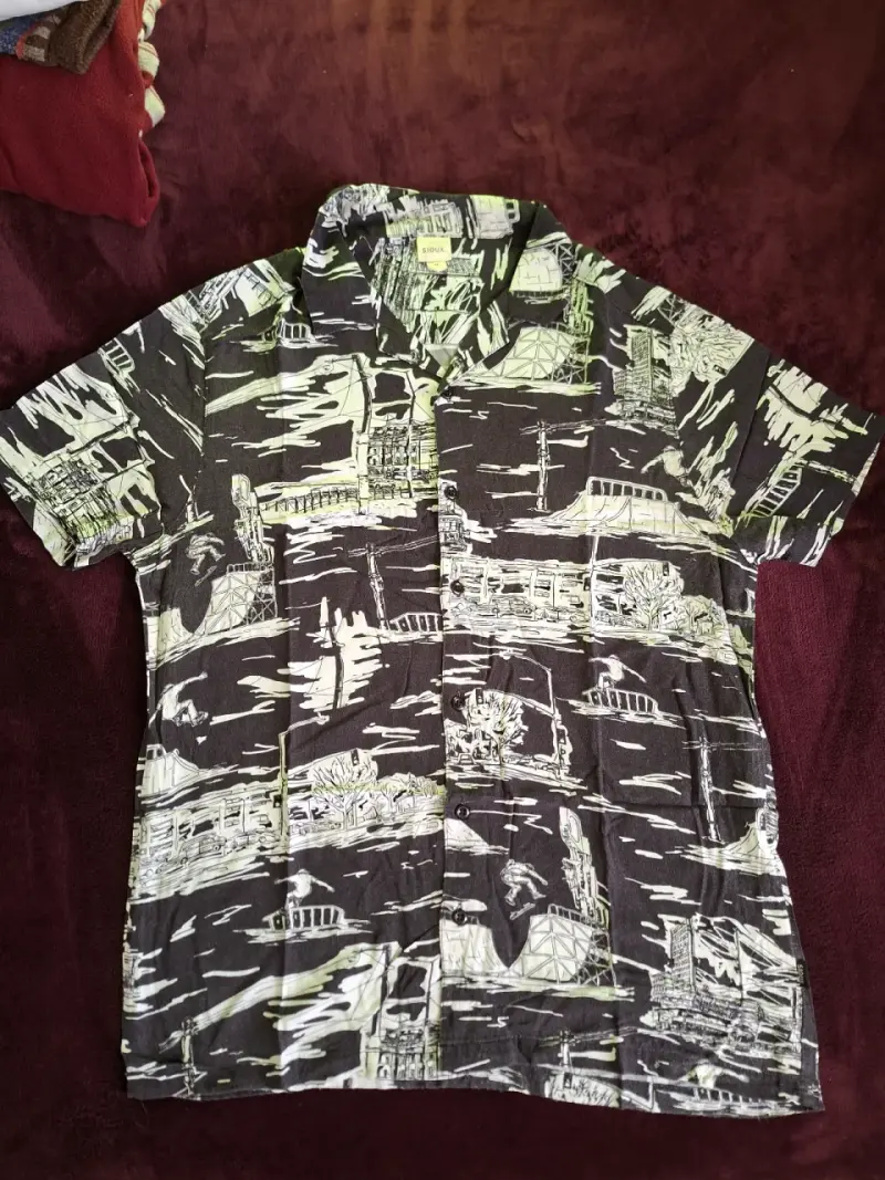 Guayabera estampada vintage Sioux para hombre