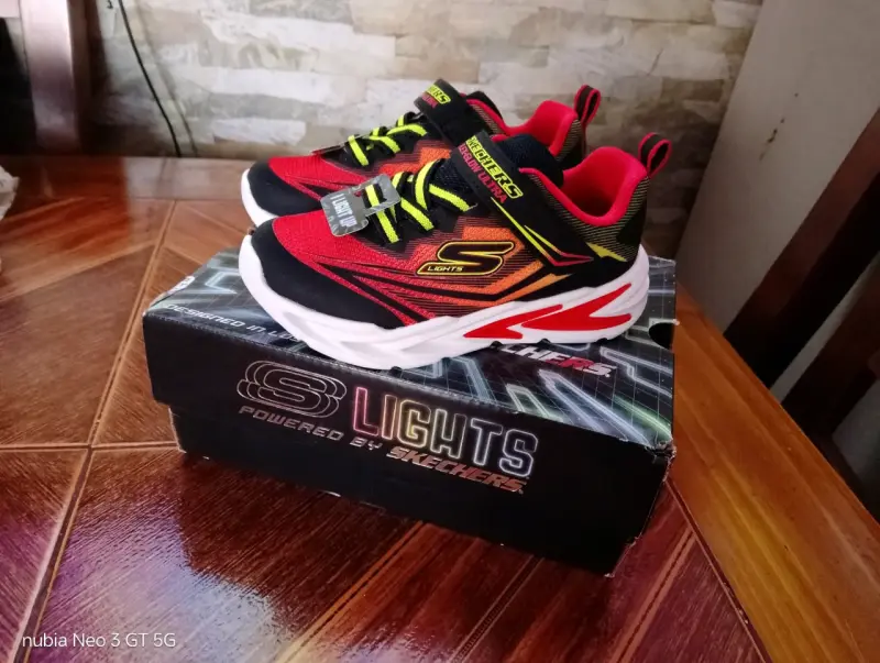 Zapatillas Skechers Flex-Glow Ultra Niño Rojas - 2