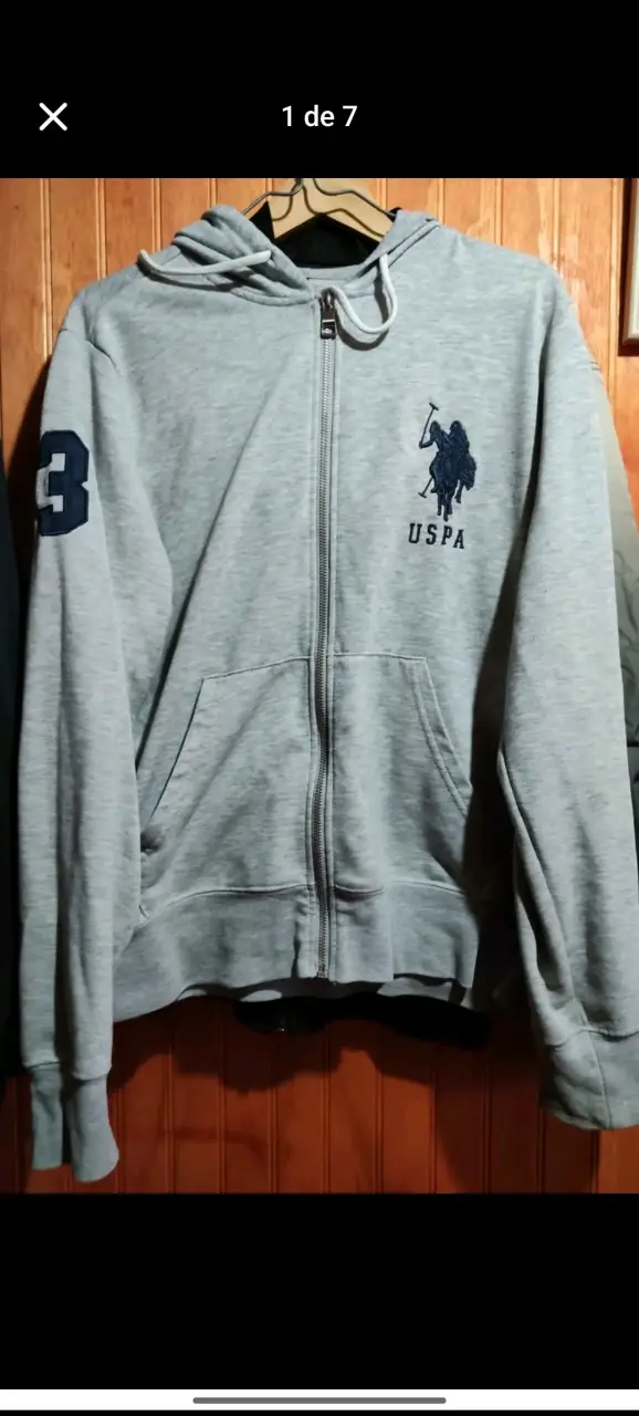 Polerón gris con capucha USPA