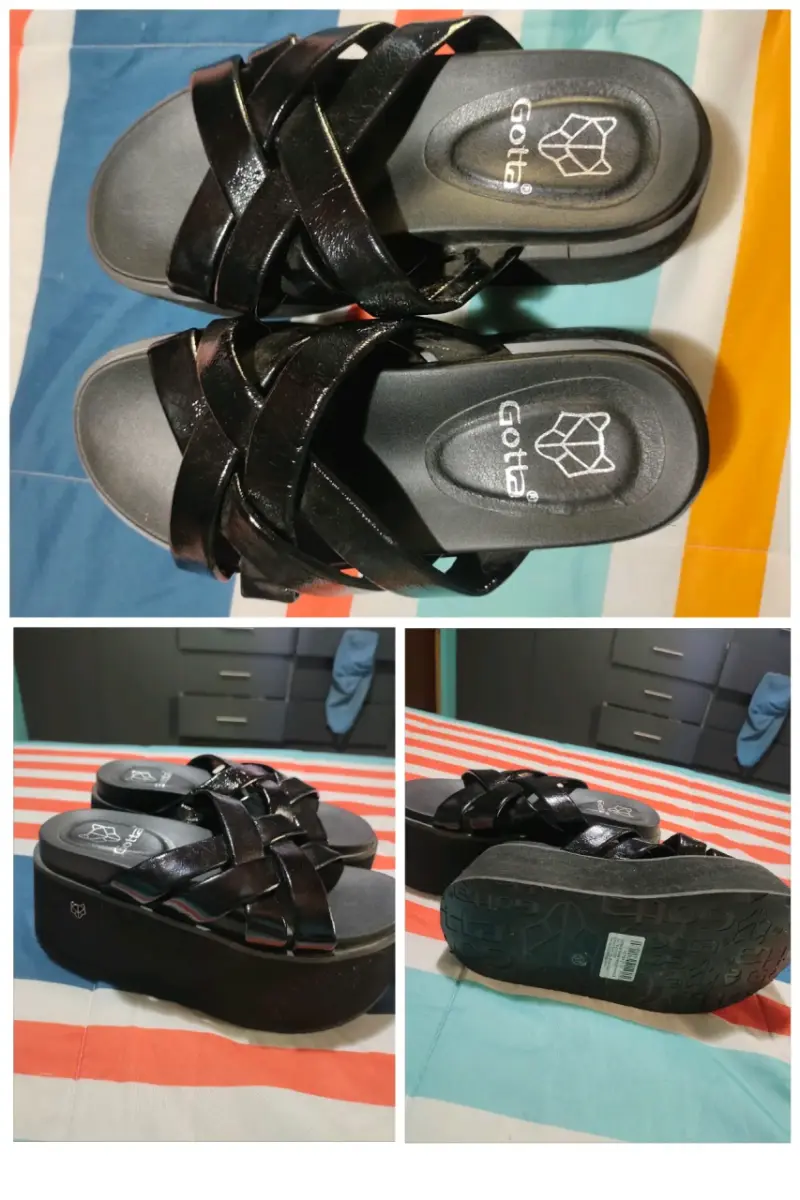 Sandalias negras de plataforma Gotta