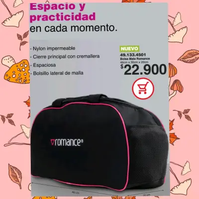 Bolsa de viaje impermeable Romance con bolsillo de malla - miniatura 1